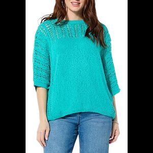 LB70 by Lloyd Boston Women's Excursion Open Stitch Top Aquamarine - Regular